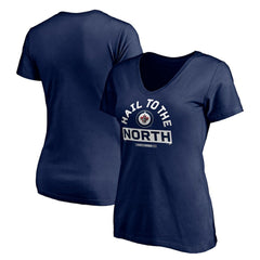 Winnipeg Jets Women's Hail to the North V-Neck T-Shirt - Navy | NHL near me