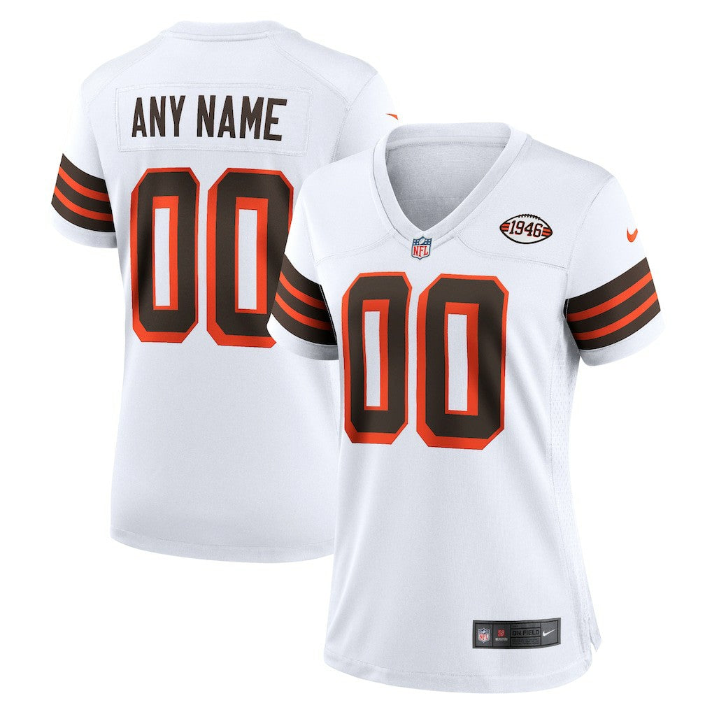 Cleveland Browns Women's 1946 Collection Alternate Custom Jersey - White - Nike