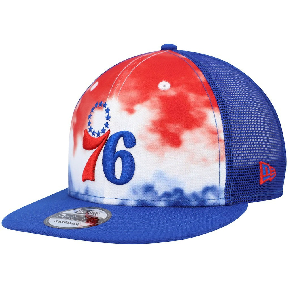 New Era Philadelphia 76ers Hazy Trucker 9FIFTY Snapback Hat Royal