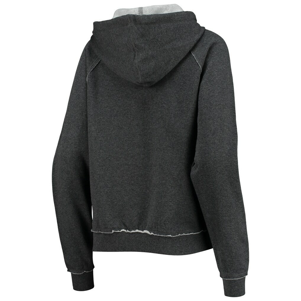 New Orleans Saints New Era Women's Script Fleece Raglan Pullover Hoodie - Charcoal - NFL