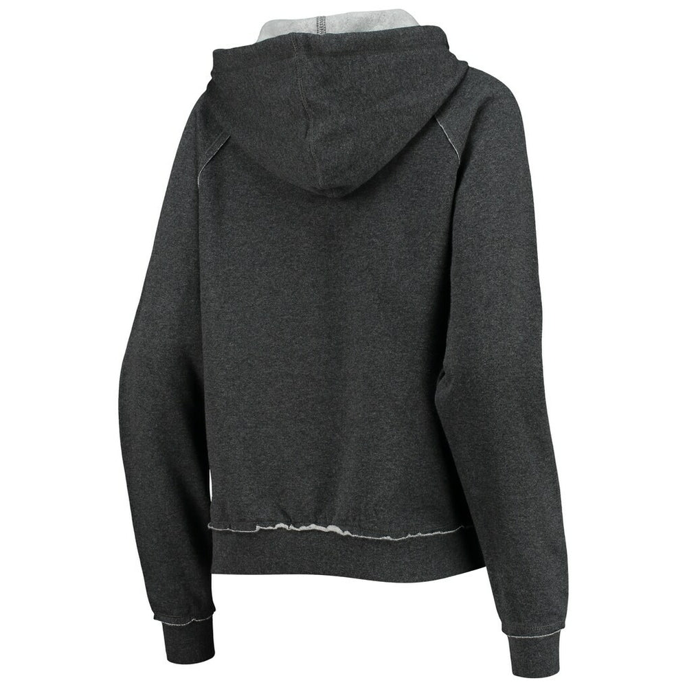 New Orleans Saints New Era Women's Script Fleece Raglan Pullover Hoodie - Charcoal - NFL