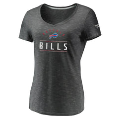 Buffalo Bills Women's League Leader Space Dye V-Neck T-Shirt - Charcoal - Fanatics