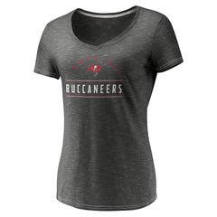 Tampa Bay Buccaneers Women's League Leader Space Dye V-Neck T-Shirt - Charcoal - Fanatics