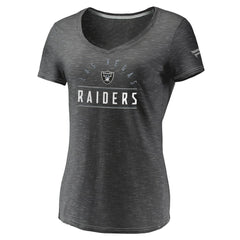 Las Vegas Raiders Women's League Leader Space Dye V-Neck T-Shirt - Charcoal - Fanatics