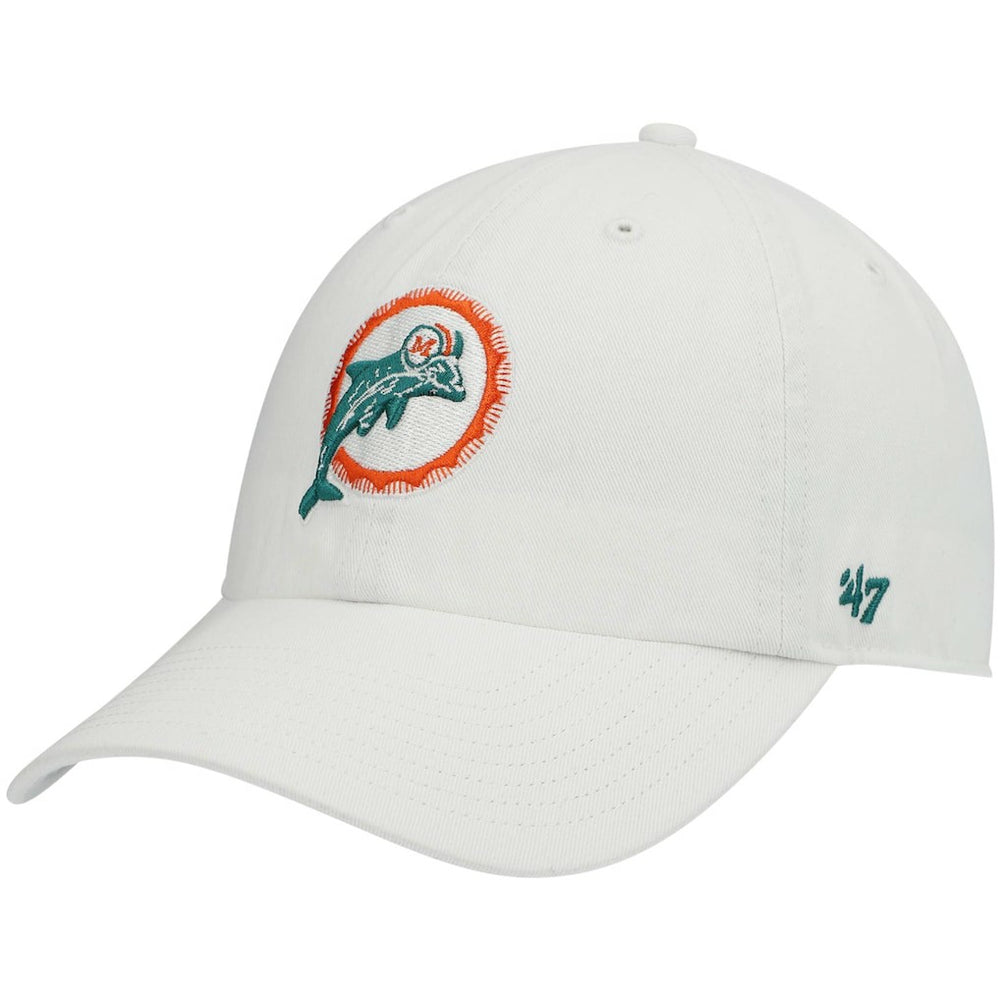 Miami Dolphins '47 Clean Up Adjustable Hat - White - 47 brand