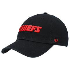 Kansas City Chiefs '47 Clean Up Script Adjustable Hat - Black - 47 brand