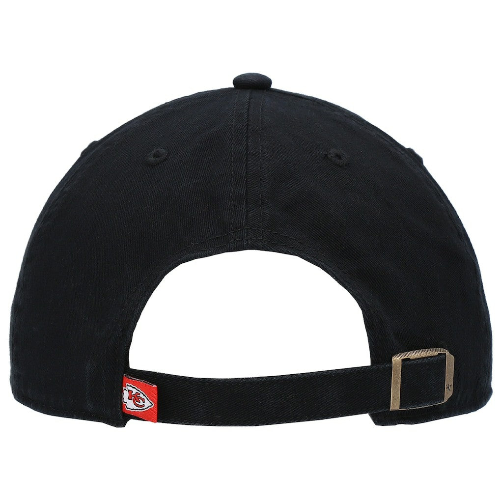 Kansas City Chiefs '47 Clean Up Script Adjustable Hat - Black - 47 brand
