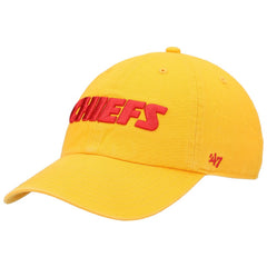 Kansas City Chiefs '47 Clean Up Script Adjustable Hat - Gold - 47 brand