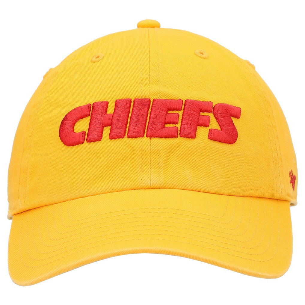 Kansas City Chiefs '47 Clean Up Script Adjustable Hat - Gold - 47 brand