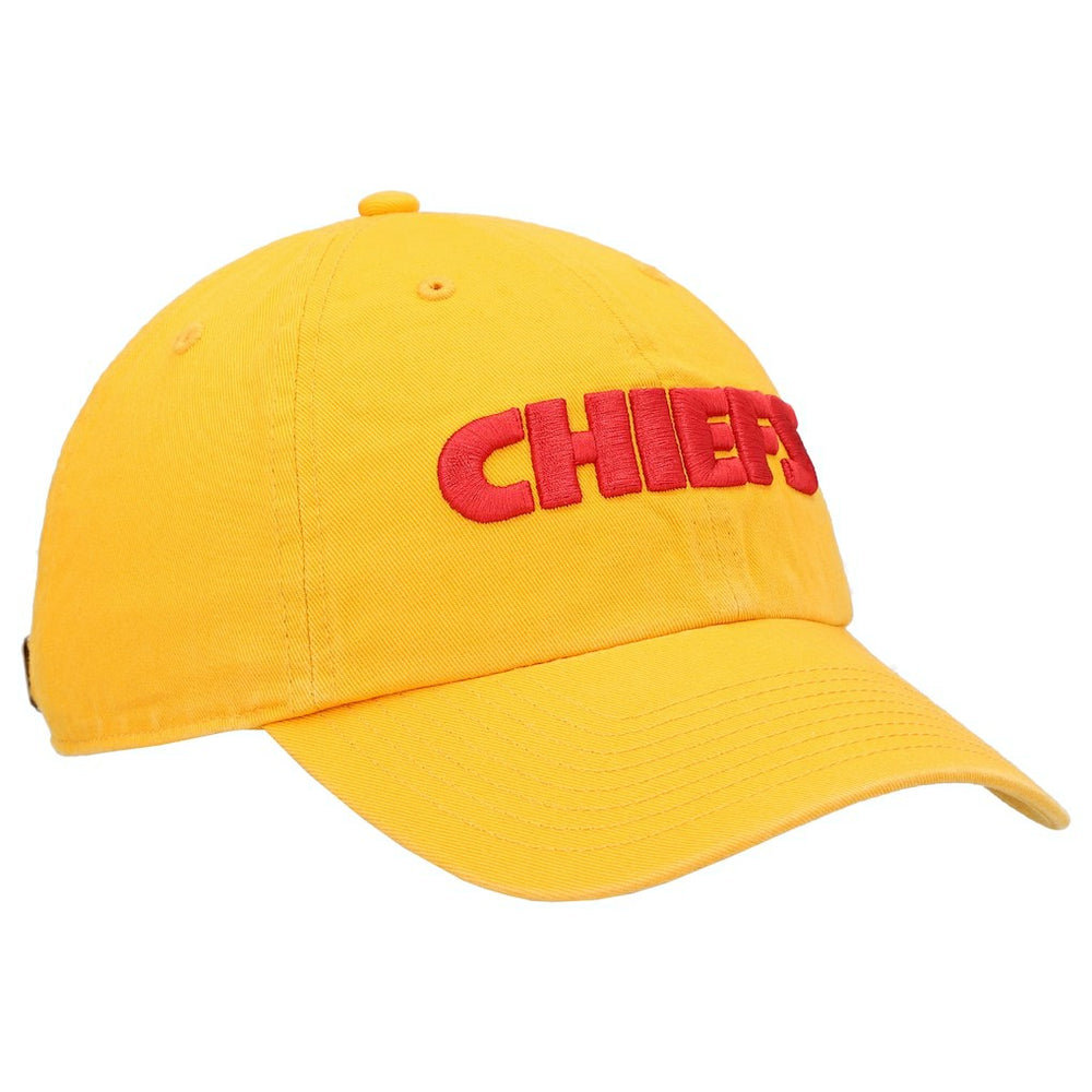 Kansas City Chiefs '47 Clean Up Script Adjustable Hat - Gold - 47 brand