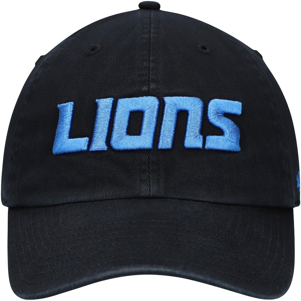 Detroit Lions '47 Clean Up Script Adjustable Hat - Black - 47 brand