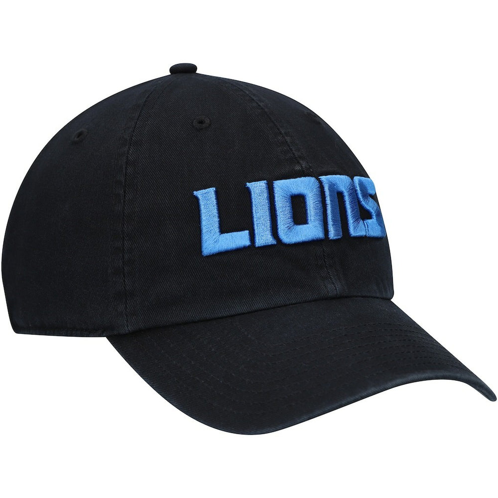 Detroit Lions '47 Clean Up Script Adjustable Hat - Black - 47 brand