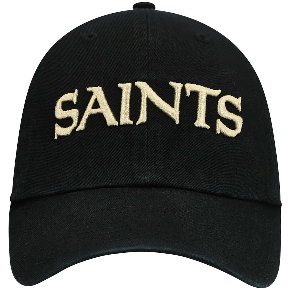 New Orleans Saints '47 Clean Up Script Adjustable Hat - Black - 47 brand