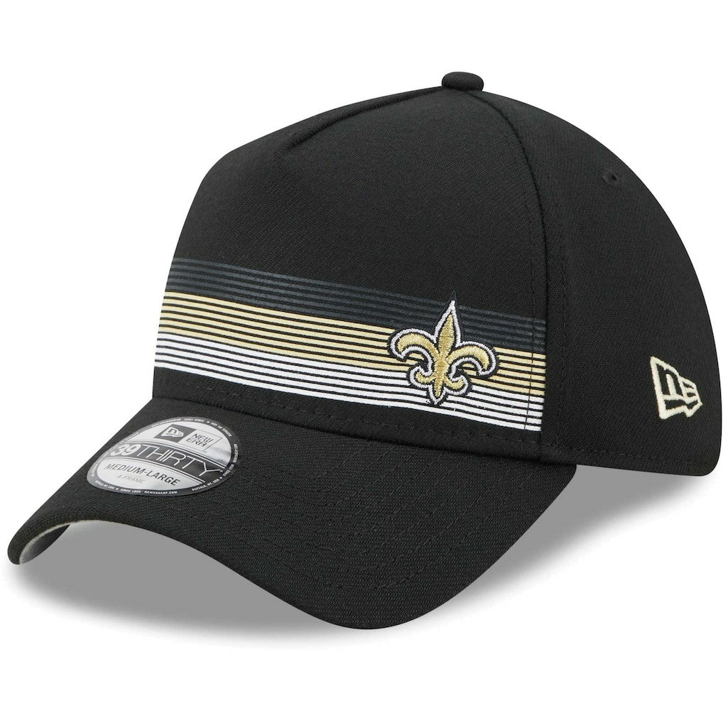 New Orleans Saints New Era Flawless Stripe 39THIRTY Flex Hat - Black - NFL