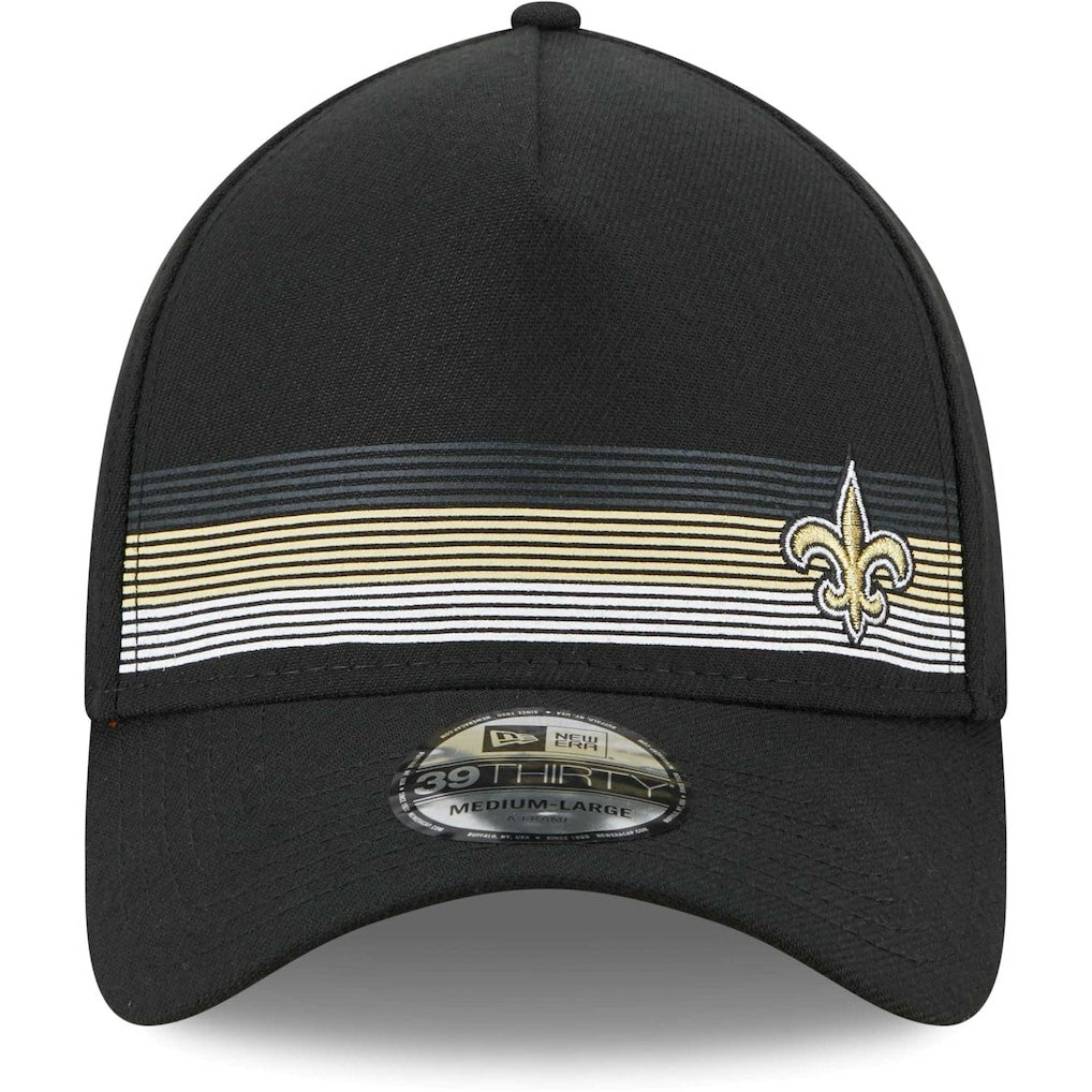New Orleans Saints New Era Flawless Stripe 39THIRTY Flex Hat - Black - NFL