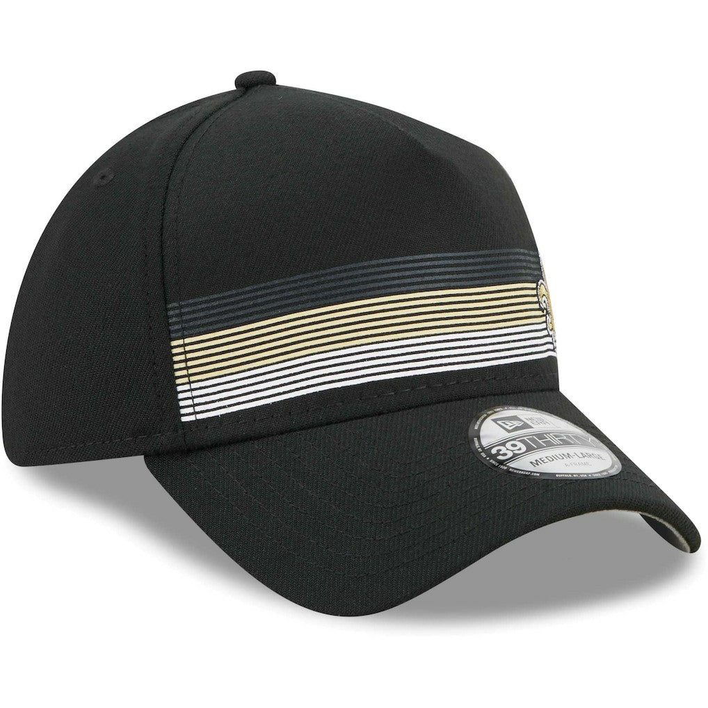 New Orleans Saints New Era Flawless Stripe 39THIRTY Flex Hat - Black - NFL