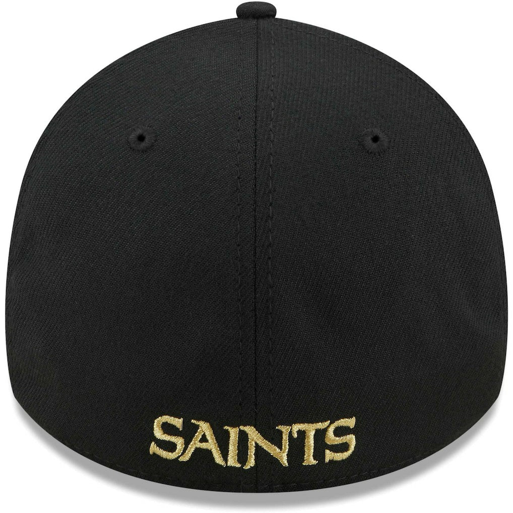 New Orleans Saints New Era Flawless Stripe 39THIRTY Flex Hat - Black - NFL
