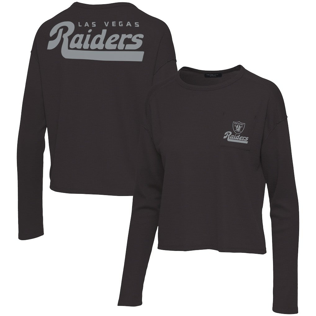 Las Vegas Raiders Junk Food Women's Pocket Thermal Long Sleeve T-Shirt - Black - NFL