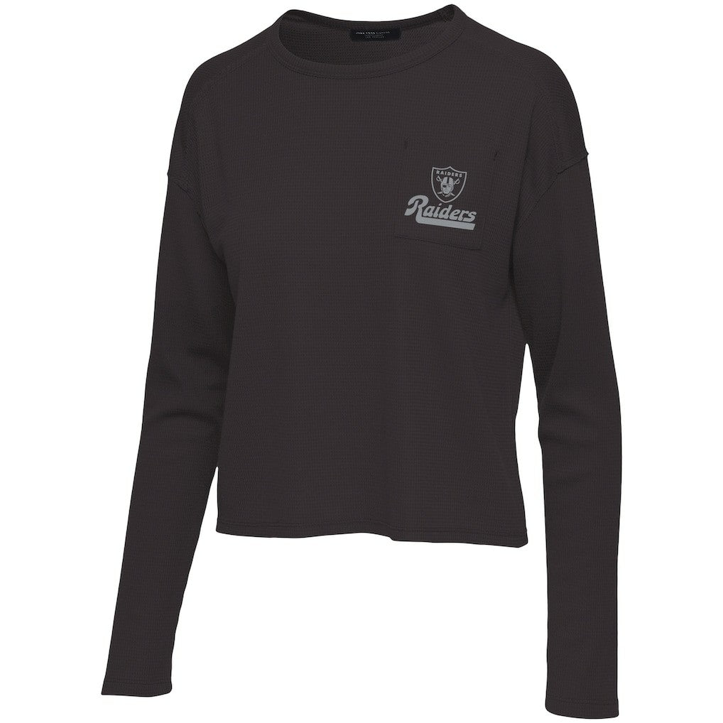 Las Vegas Raiders Junk Food Women's Pocket Thermal Long Sleeve T-Shirt - Black - NFL