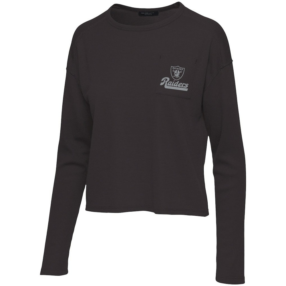 Las Vegas Raiders Junk Food Women's Pocket Thermal Long Sleeve T-Shirt - Black - NFL