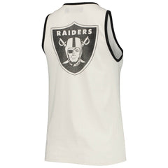 Las Vegas Raiders Junk Food Women's Throwback Pop Binding Scoop Neck Tank Top - White/Black - NFL