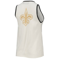 New Orleans Saints Junk Food Women's Throwback Pop Binding Scoop Neck Tank Top - White/Black - NFL