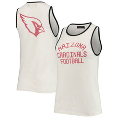 Arizona Cardinals Junk Food Women's Throwback Pop Binding Scoop Neck Tank Top - White/Black - NFL