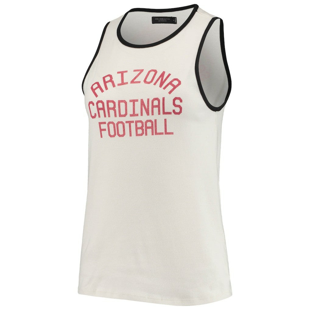 Arizona Cardinals Junk Food Women's Throwback Pop Binding Scoop Neck Tank Top - White/Black - NFL