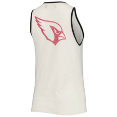 Arizona Cardinals Junk Food Women's Throwback Pop Binding Scoop Neck Tank Top - White/Black - NFL