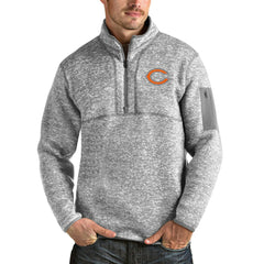 Chicago Bears Antigua Fortune Quarter-Zip Pullover Jacket - Heathered Gray - NFL