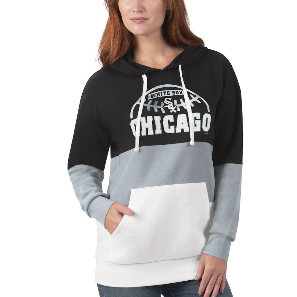 Chicago White Sox G-III Sports by Carl Banks Women's Block and Tackle Colorblock Pullover Hoodie for sale