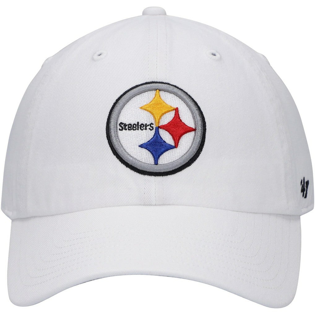 Pittsburgh Steelers '47 Logo Clean Up Adjustable Hat - White - 47 brand