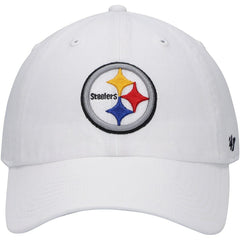 Pittsburgh Steelers '47 Logo Clean Up Adjustable Hat - White - 47 brand