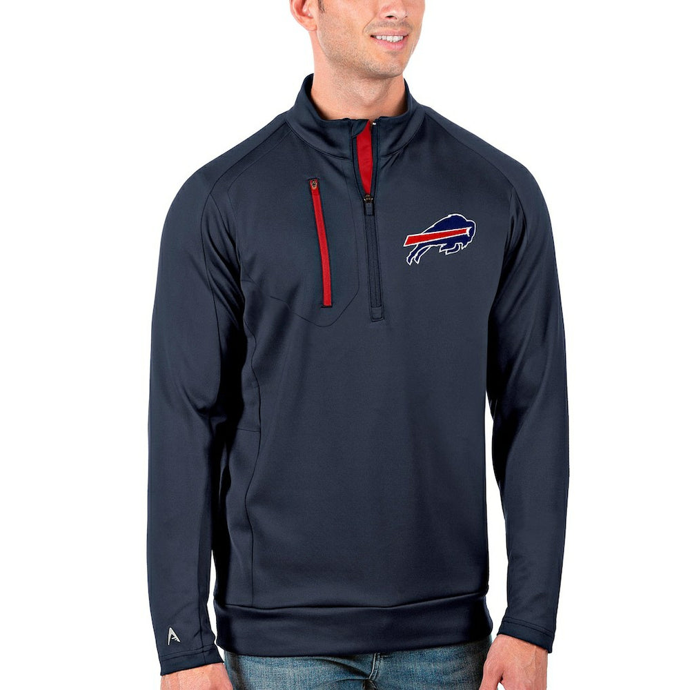 Buffalo Bills Antigua Generation Quarter-Zip Pullover Jacket - Navy/Red - NFL