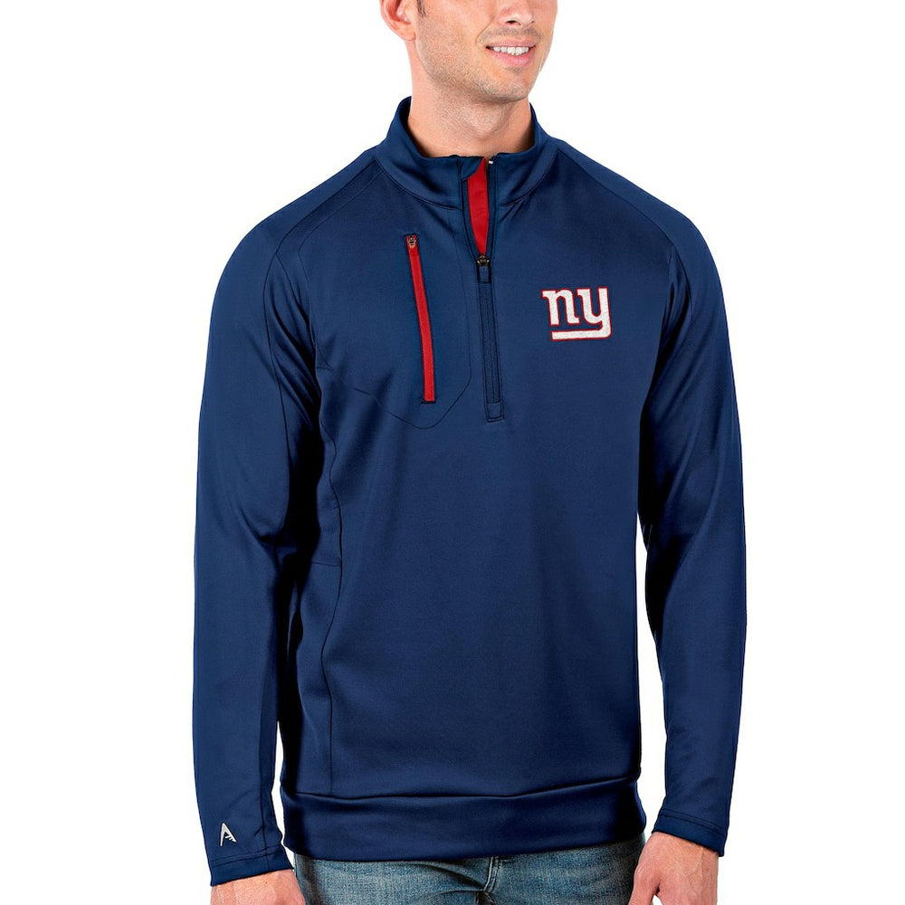 New York Giants Antigua Generation Quarter-Zip Pullover Jacket - Royal/Red - NFL