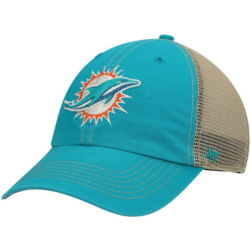 Miami Dolphins '47 Trawler Trucker Clean Up Snapback Hat - Aqua/Natural - 47 brand