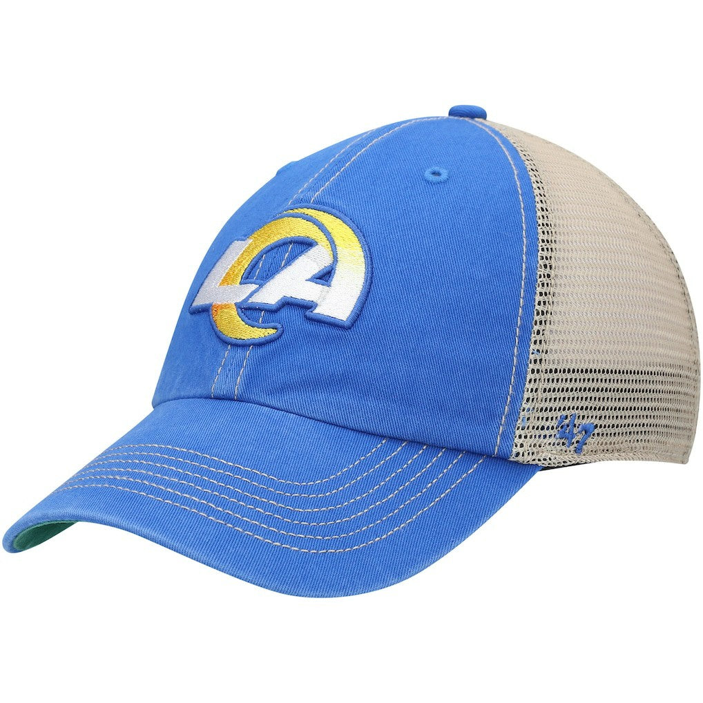 Los Angeles Rams '47 LA Trawler Trucker Clean Up Snapback Hat - Royal/Natural - 47 brand