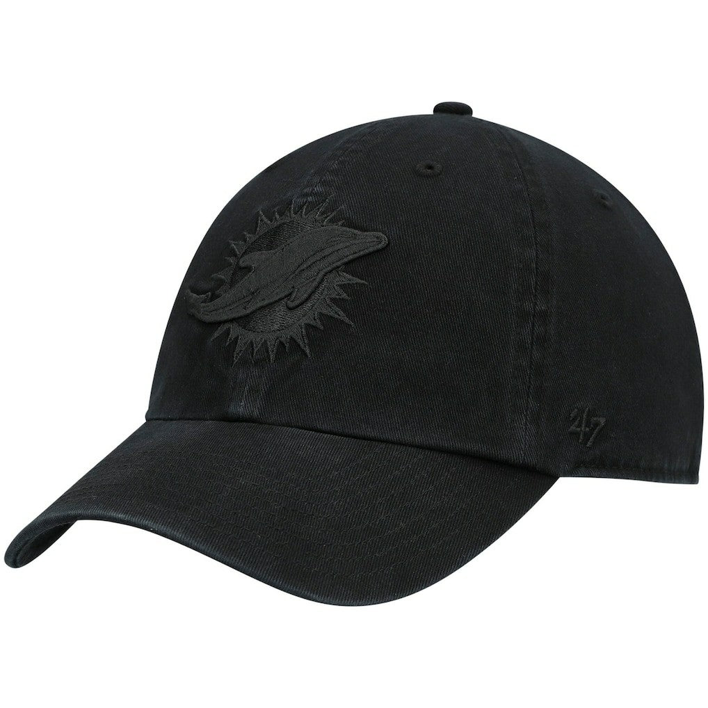 Miami Dolphins '47 Team Tonal Clean Up Adjustable Hat - Black - 47 brand