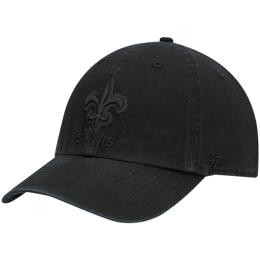 New Orleans Saints '47 Team Tonal Clean Up Adjustable Hat - Black - 47 brand