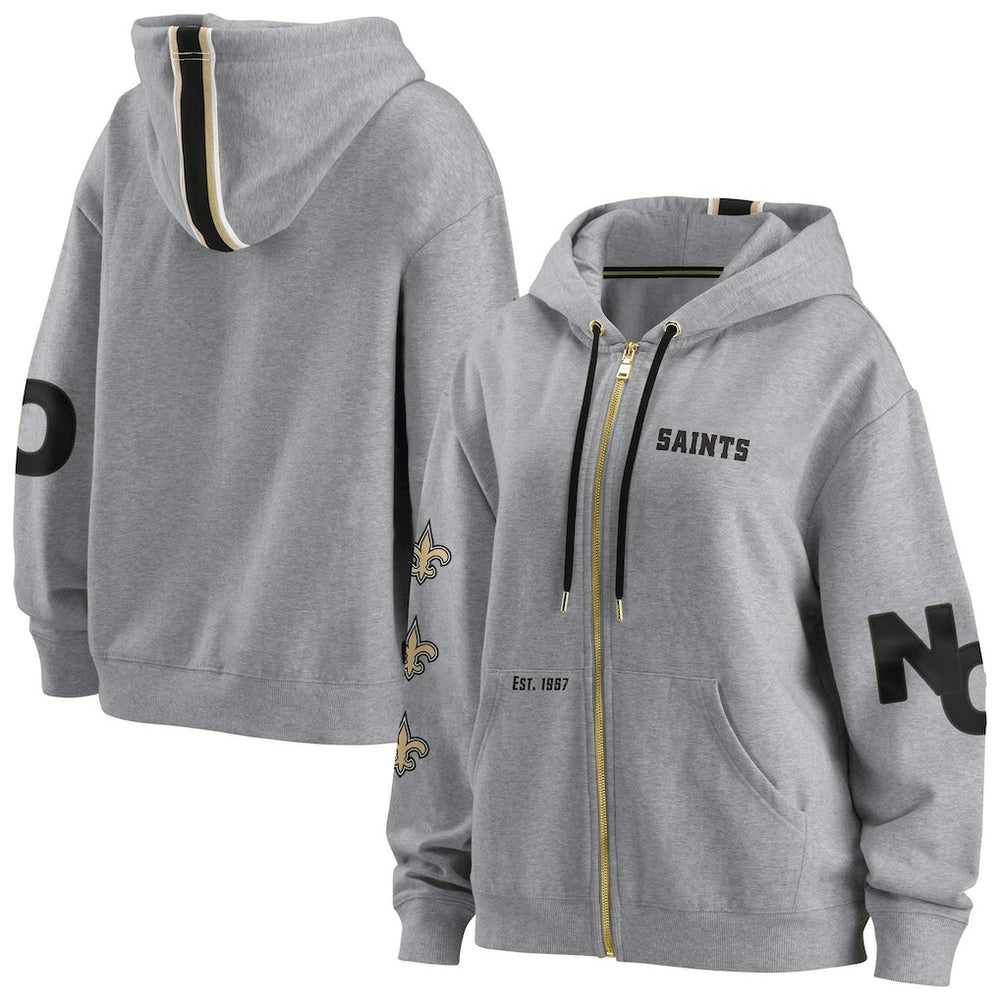 New Orleans Saints WEAR by Erin Andrews Women's Full-Zip Hoodie - Gray - NFL