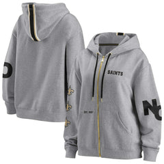 New Orleans Saints WEAR by Erin Andrews Women's Full-Zip Hoodie - Gray - NFL