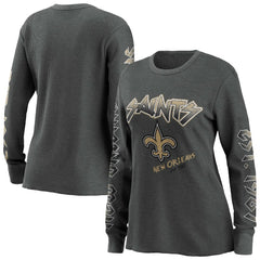 New Orleans Saints WEAR by Erin Andrews Women's Long Sleeve Thermal T-Shirt - Gray - NFL