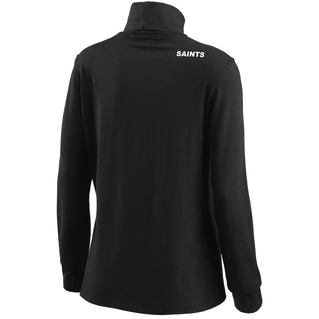 New Orleans Saints WEAR by Erin Andrews Women's Long Sleeve Tri-Blend Turtleneck T-Shirt - Black - NFL