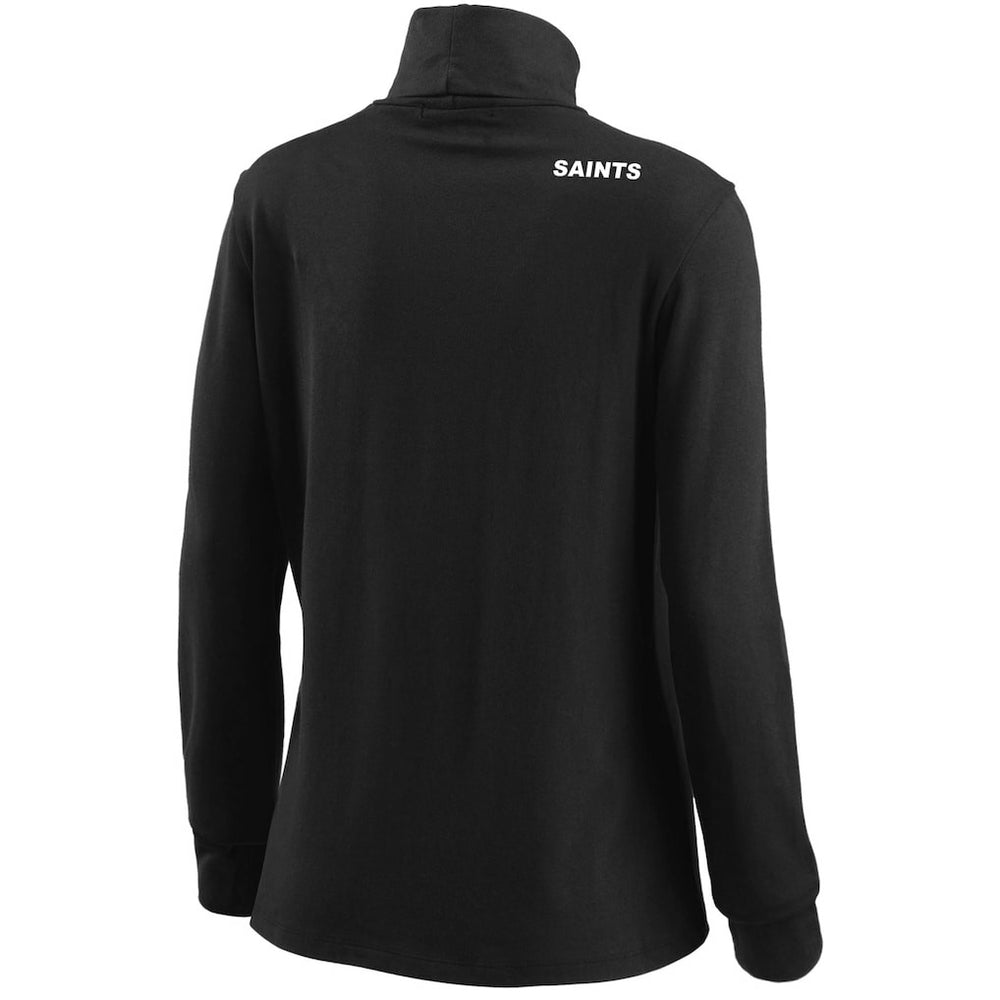 New Orleans Saints WEAR by Erin Andrews Women's Long Sleeve Tri-Blend Turtleneck T-Shirt - Black - NFL