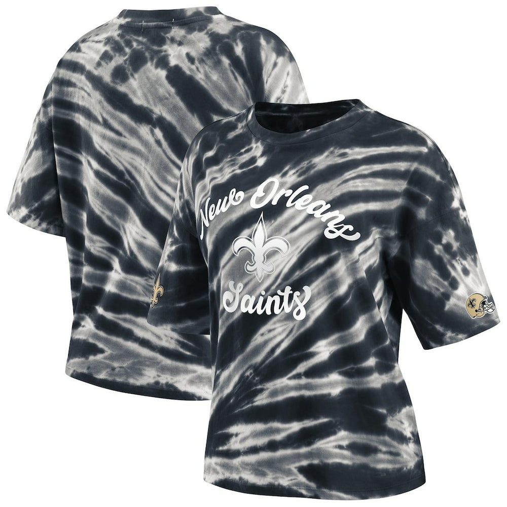 New Orleans Saints WEAR by Erin Andrews Women's Tie-Dye T-Shirt - Black - NFL