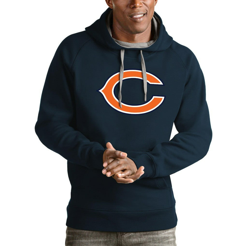 Chicago Bears Antigua Logo Victory Pullover Hoodie - Navy - NFL