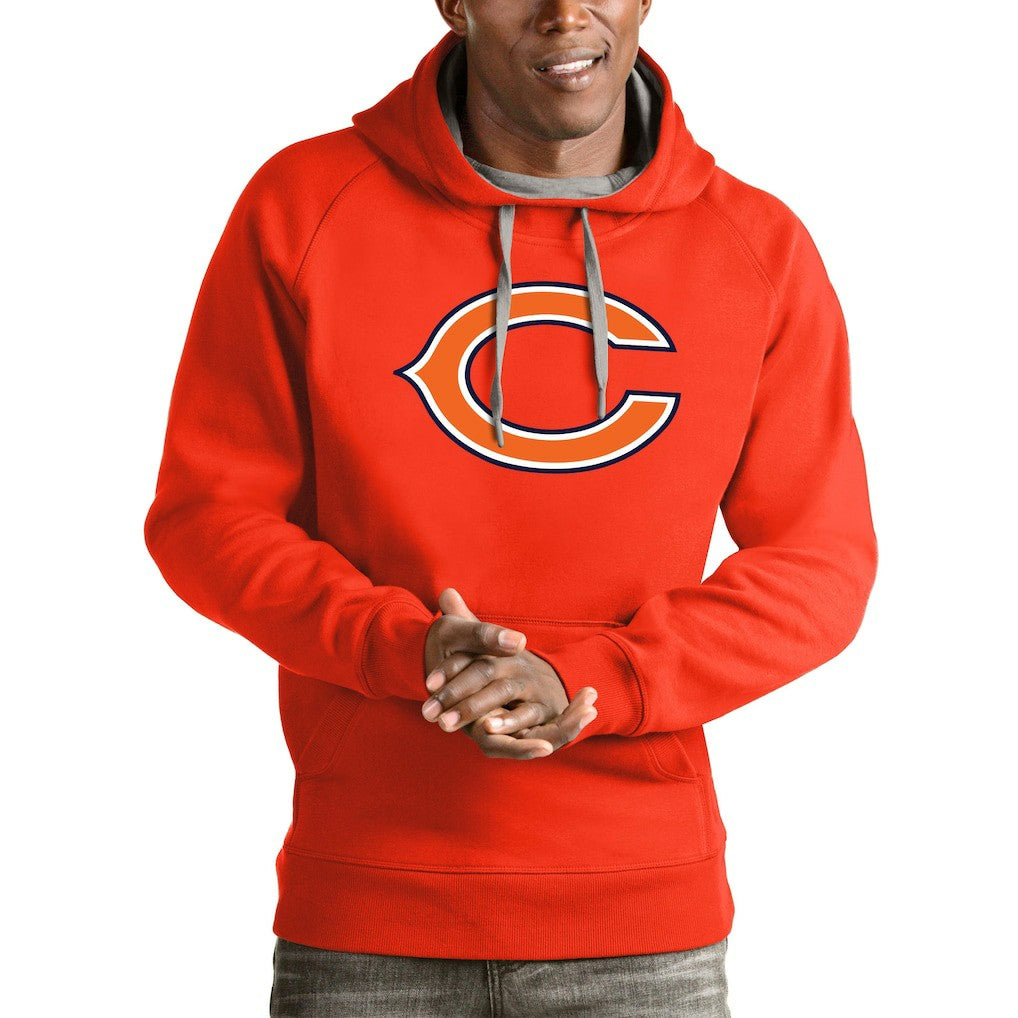 Chicago Bears Antigua Logo Victory Pullover Hoodie - Orange - NFL