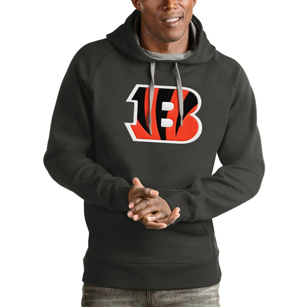 Cincinnati Bengals Antigua Victory Pullover Hoodie - Charcoal - NFL