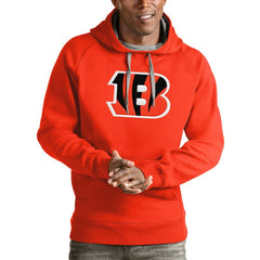 Cincinnati Bengals Antigua Logo Victory Pullover Hoodie - Orange - NFL