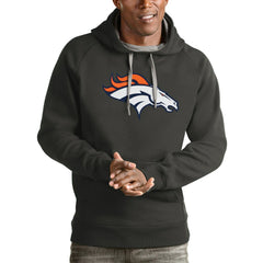 Denver Broncos Antigua Victory Pullover Hoodie - Charcoal - NFL